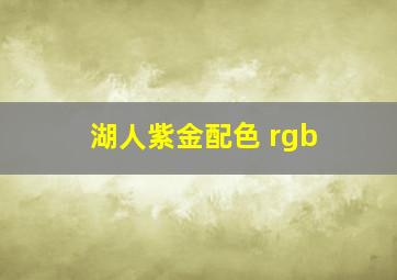 湖人紫金配色 rgb